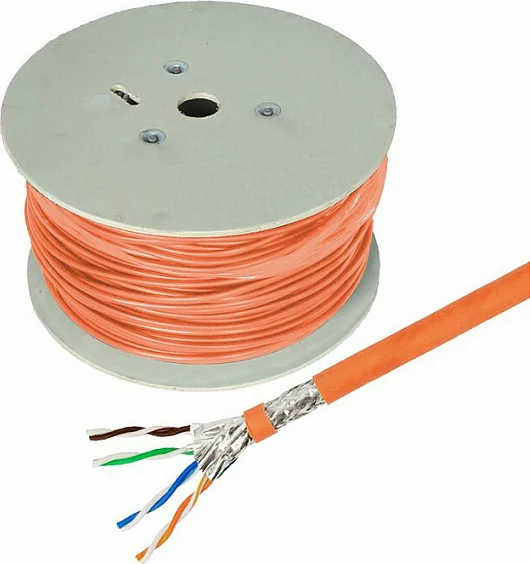 Kabllo rrjeti Helos 263842 Cat7 S/FTP 500 m RJ-45, portokalli