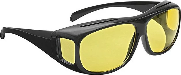 Syze nate WEDO, model oval, xhama të verdhë polarizuese, kornizë e zezë