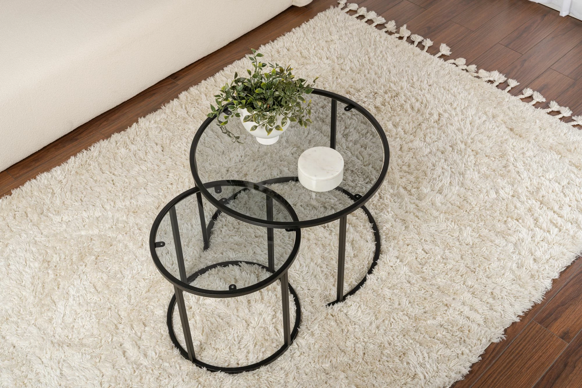 Set tavolinash kafeje Nordure, Aurum, 60, 42, e zezë, gri