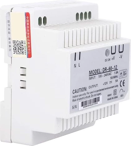 Trafo 12V DC DR-60W 5A për montim në shina