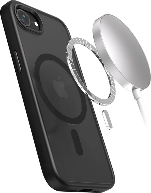 Mbështjellës CRONG Hybrid Frost MAG Cover për iPhone 16e, MagSafe, Polikarbon, Zi