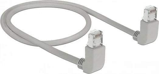 Kabllo rrjeti Ethernet DeLOCK 83513, Cat6a, 0.5 m, S/FTP, RJ-45, këndore, gri