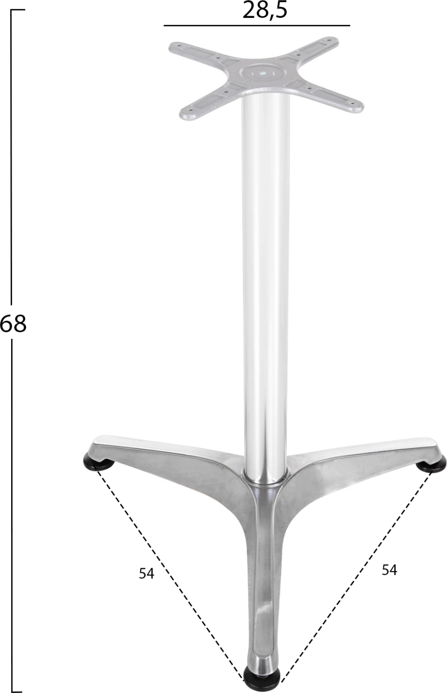 Bazë për tavolinë, alumini, krom, FH449.01, 28.5x28.5 cm