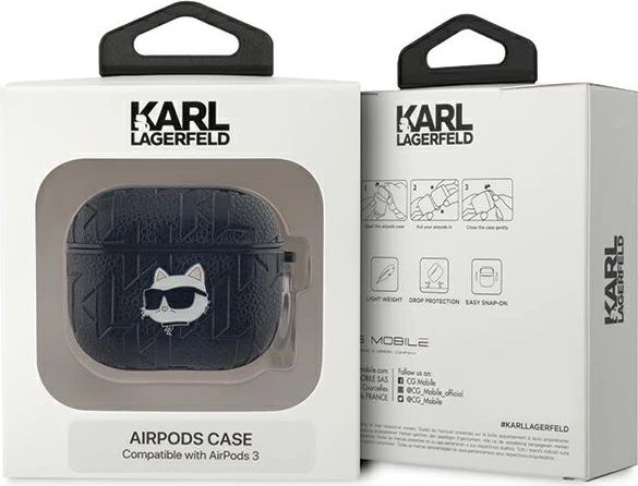 Mbështjellës Karl Lagerfeld Choupette Head për AirPods 3, i zi