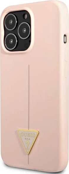 Mbështjellës Guess GUHCP13LSLTGP për iPhone 13/13 Pro 6.1", silikon, rozë