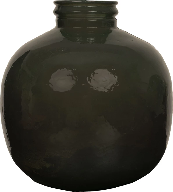 Vazo Ripe Olive, qelq i ricikluar, ngjyrë ulliri, 32x32x35cm