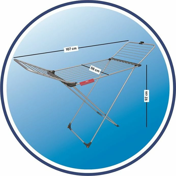 Tharëse rrobash Vileda Aluminium 100, 20 m, 19 kg, argjendtë