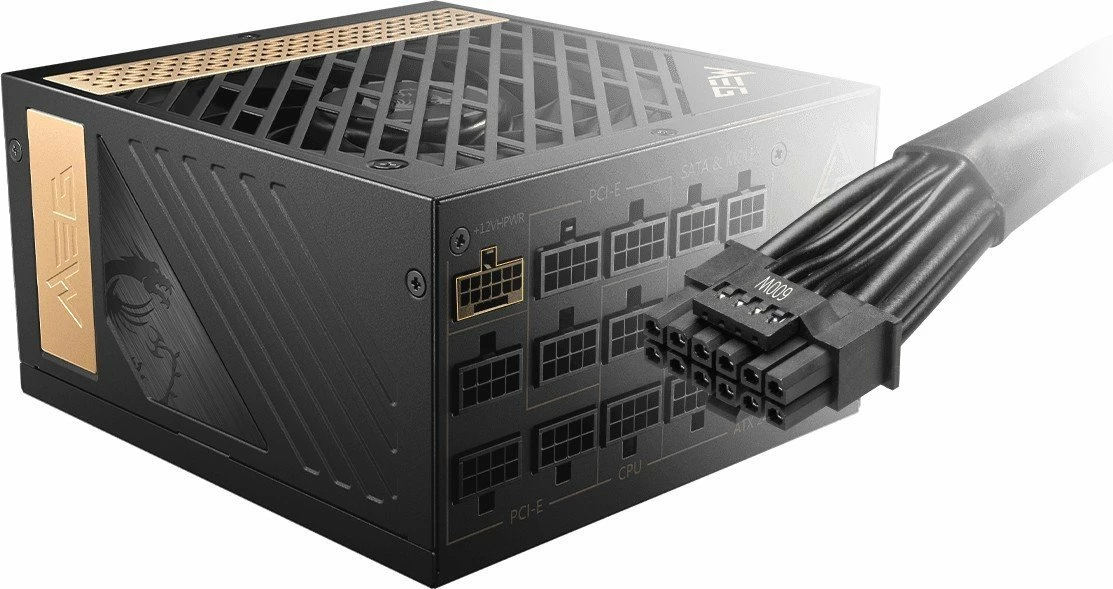 Furnizues energjie MSI MEG Ai1300P PCIE5 1300W, ATX 3.0, 80 Plus Platinum, plotësisht modular, i zi