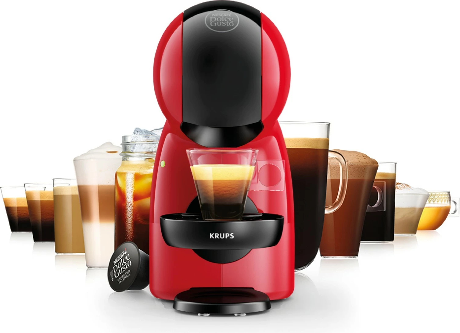 Aparat kapsulash Krups KP 1A35 Piccolo XS Dolce Gusto, e kuqe/zezë