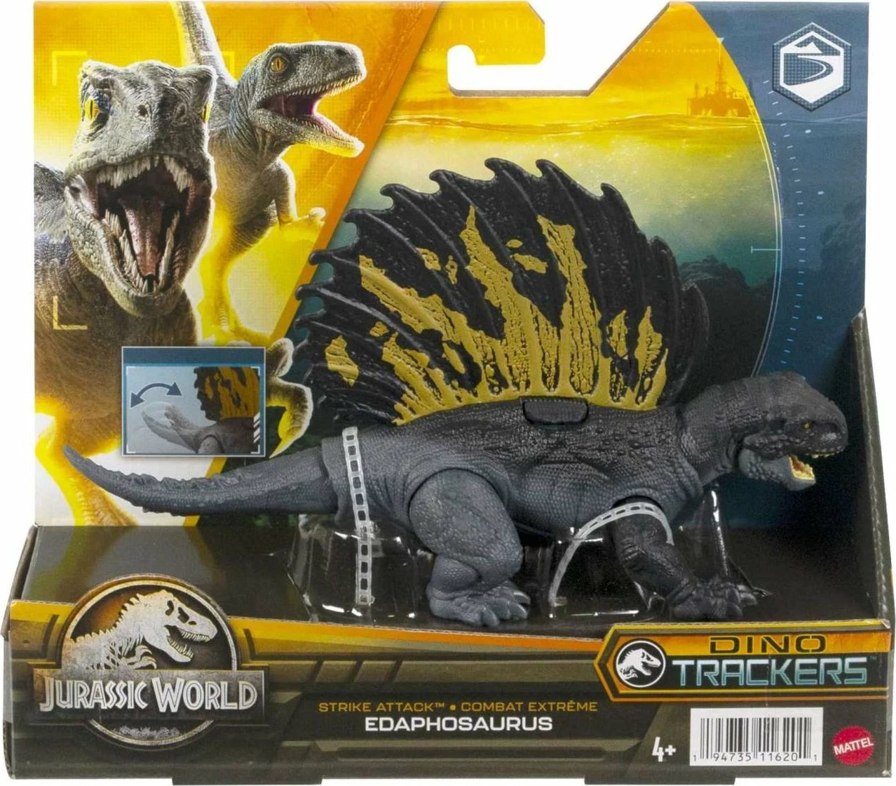Figurinë dinosauri Mattel Jurassic World Sudden Dinosaur Attack HLN63, 17.5 cm, 1 copë