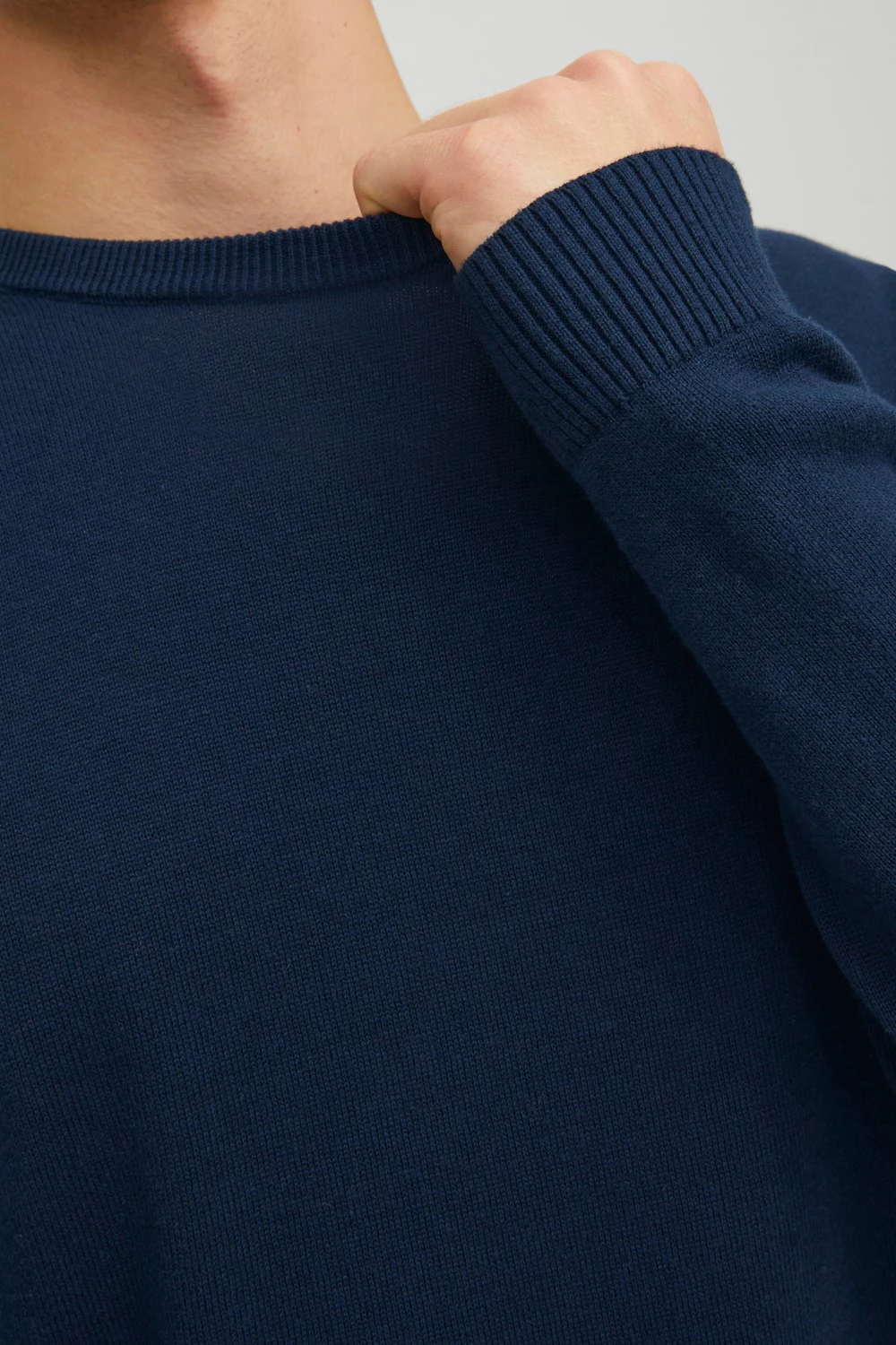 Xhemper për meshkuj Jack & Jones JJEBASIC Knit Crew Neck 12137190, i kaltër i errët [Madhësia: XL]