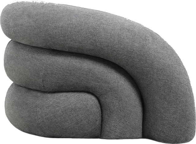 Fotel Lexy, stof gri, 99x88x62cm