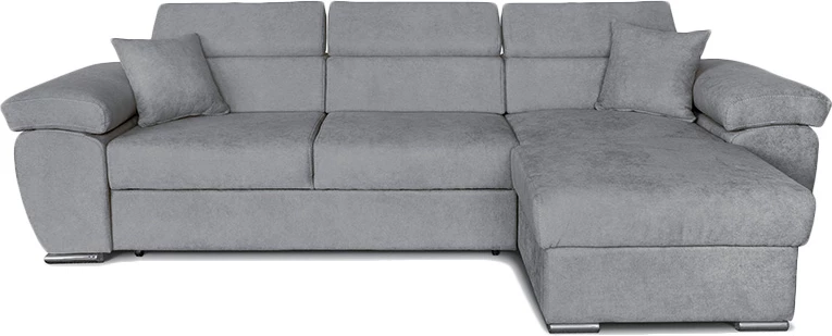 Divan qoshe me shtrat, i kthyeshëm, ngjyrë gri, Comy, 286x160x75-90cm