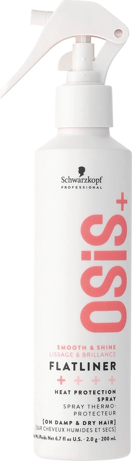 Sprej mbrojtës për flokë Schwarzkopf OSiS Flatliner, 200 ml