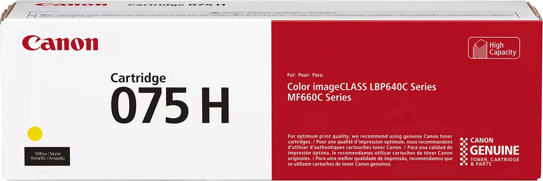 Toner, Canon, 075H Y 6366C002, kapacitet i lartë, verdhë