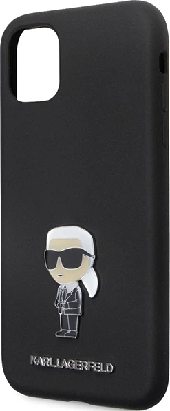 Mbështjellës Karl Lagerfeld KLHCN61SMHKNPK për iPhone 11/XR, silikon, i zi