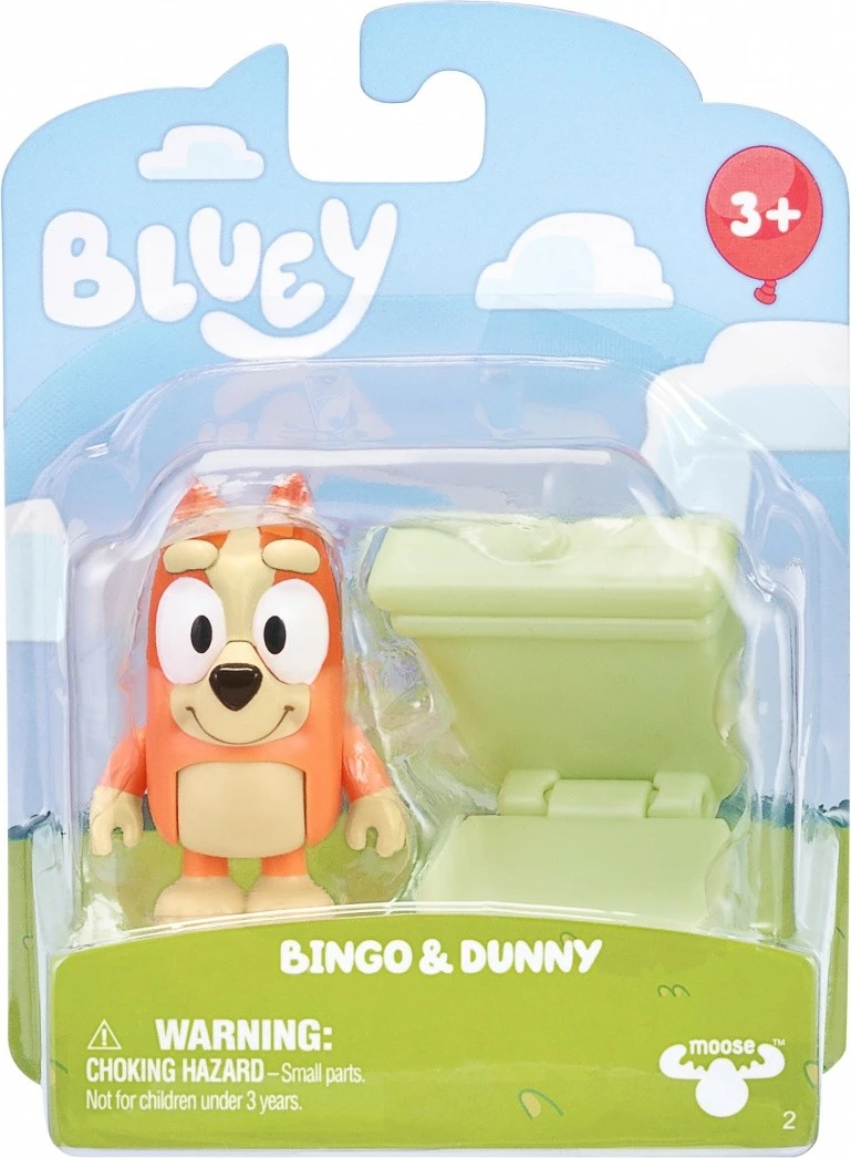 Figurinë Bluey Tm Toys BLU18040, Bingo & Dunny, plastikë, për fëmijë, shumëngjyrëshe, 1 copë