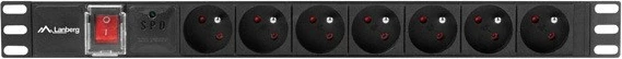 PDU Lanberg 1U 16A 7x230V 2m, e zezë
