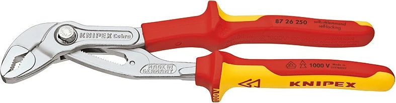 Darë Knipex 87 26 250, 250mm, krom-vanadium, dorezë izoluese, kuqe/verdhe