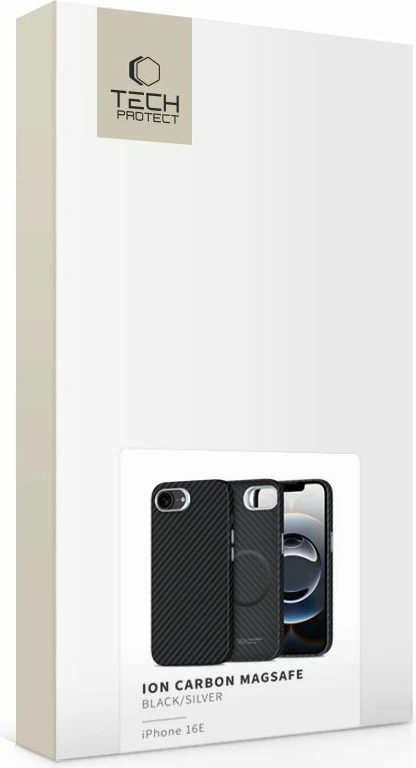Mbështjellës Tech-Protect Ion Carbon MagSafe për iPhone 16e, Gri 4