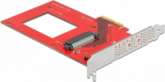 Kartelë PCIe DeLOCK, PCI Express x4 në 1x U.3 internal, NVMe, e kuqe/argjendtë