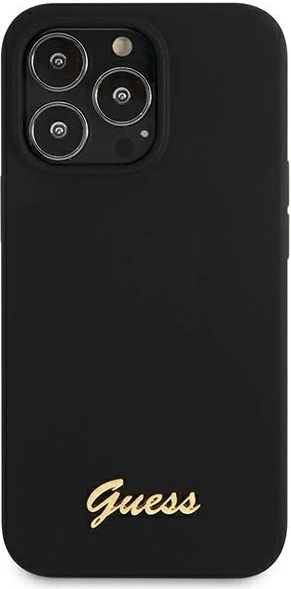 Mbështjellës Guess GUHMP13XLSLMGBK për iPhone 13 Pro Max 6.7", silikon, MagSafe, zi
