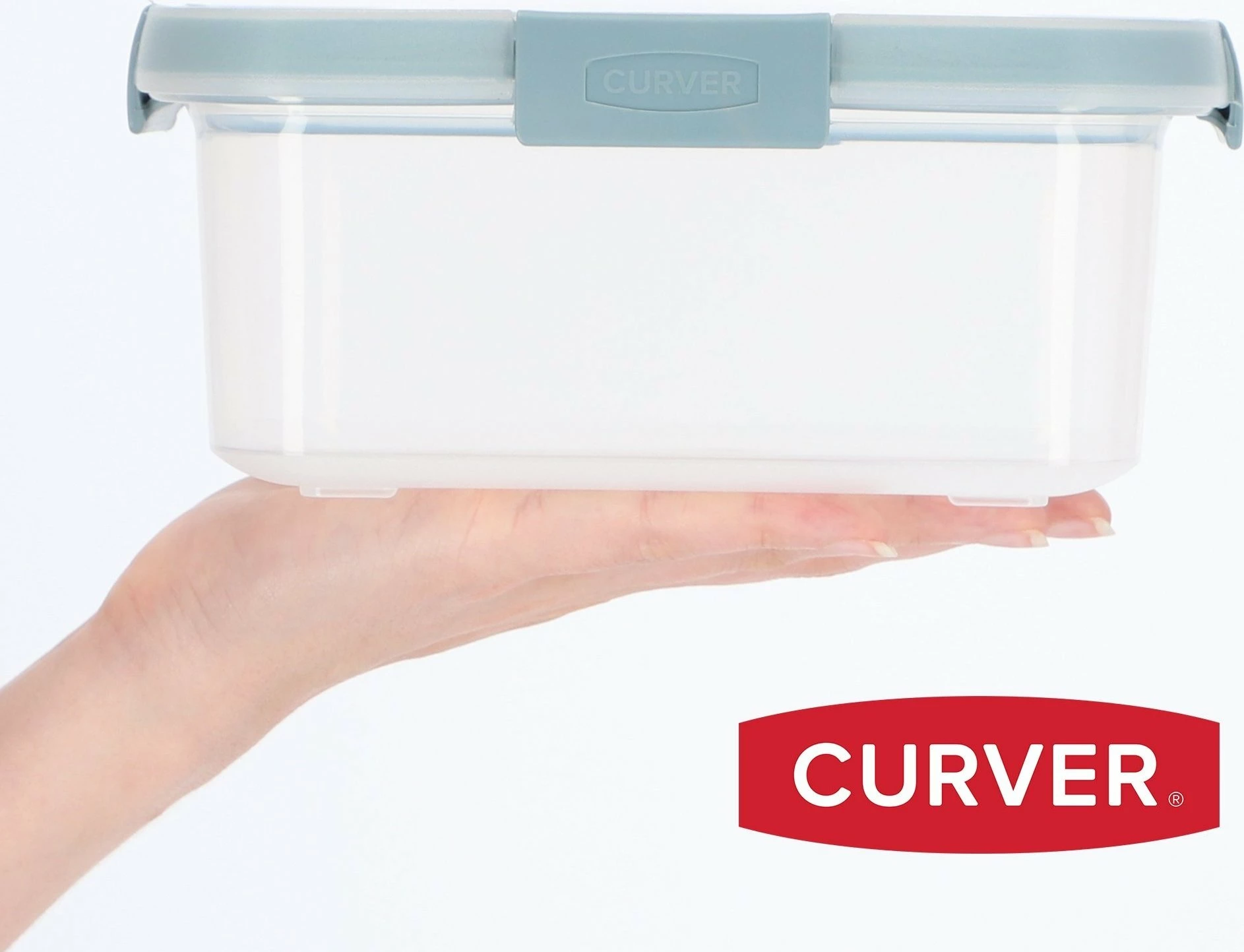 Kuti ushqimi Curver Clip Box 1.2 L, plastikë, transparente/blu, 1 copë