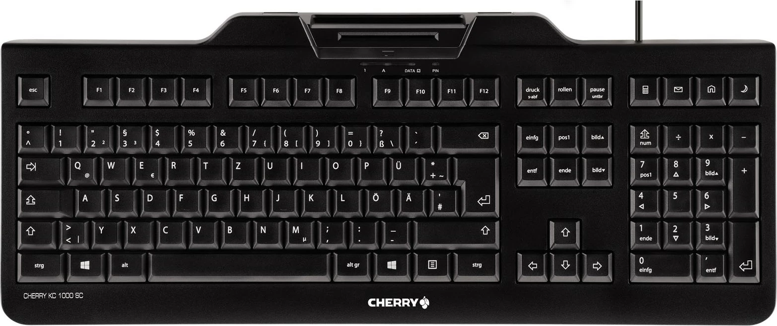 Tastierë Cherry KC 1000 SC, Full-size, Wired, USB, QWERTY, E zezë