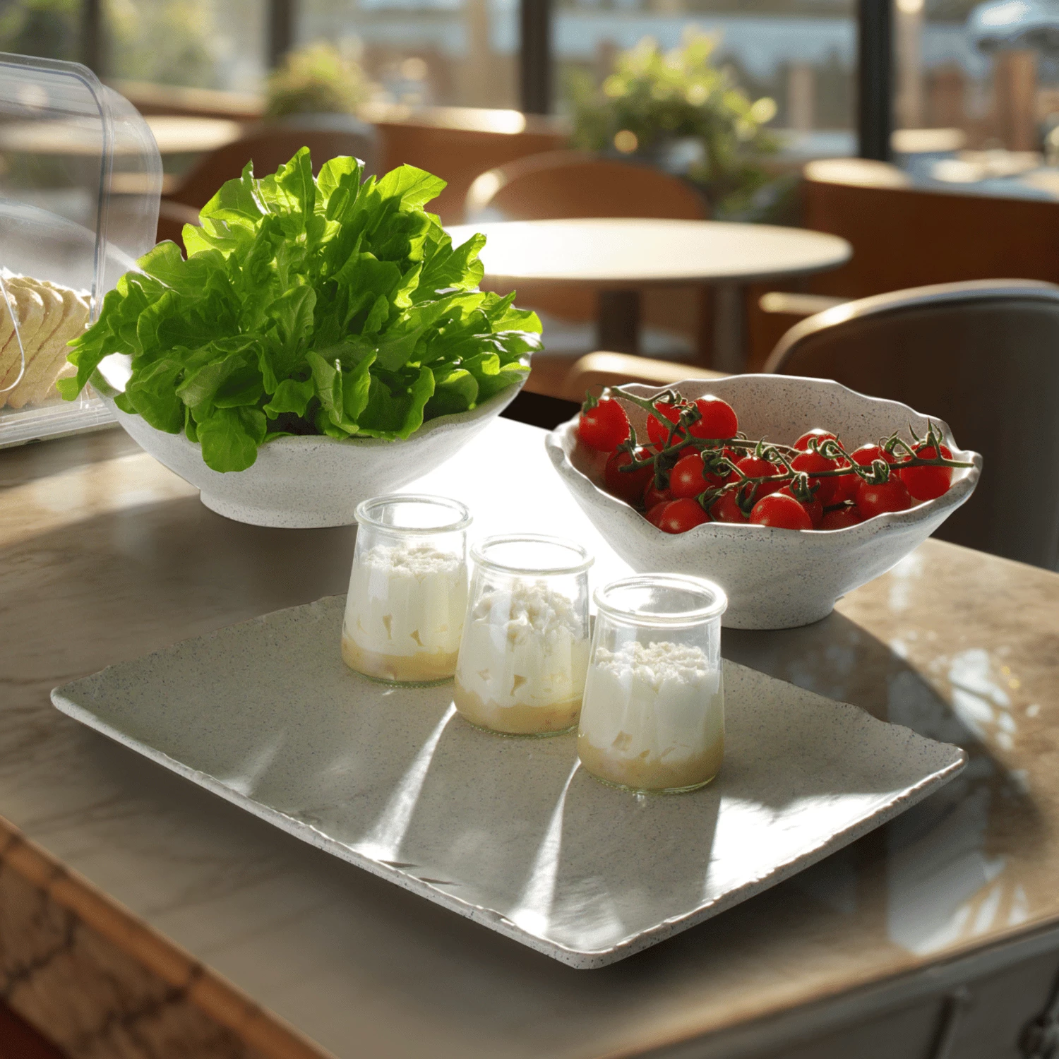 Tas melamine, Fine Dine, Terra Slanted, 1100 ml, 282x275x115 mm, gri