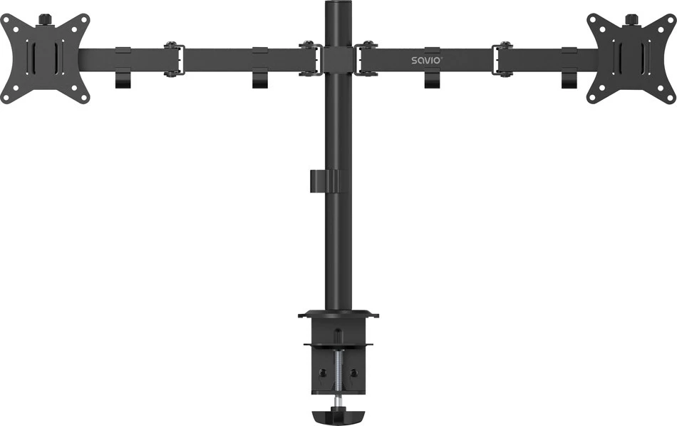 Mbajtëse tavoline për dy monitorë Savio UM-03, 17-32 inç, e zezë