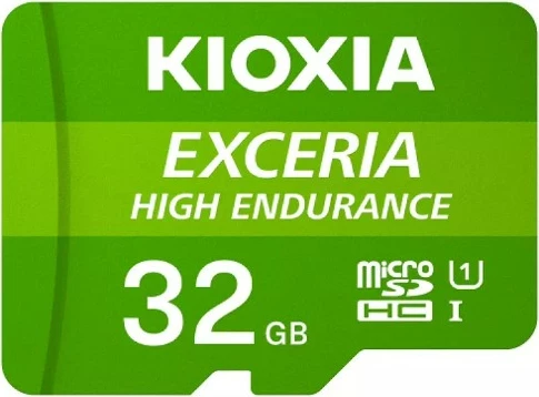 MicroSDHC KIOXIA Exceria High Endurance 32GB, Class 10, UHS-I, e gjelbër/e bardhë