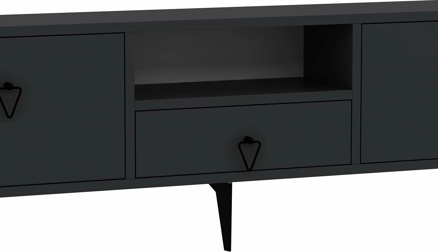 Komodë për TV Skye Decor, 1302-DROP-1, antracit, e zezë