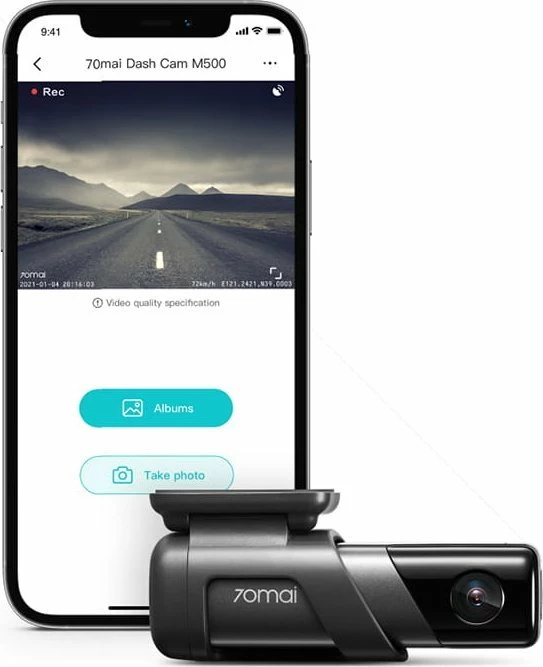Kamerë regjistruese për veturë 70mai M500 128GB 170° GPS WiFi, gri