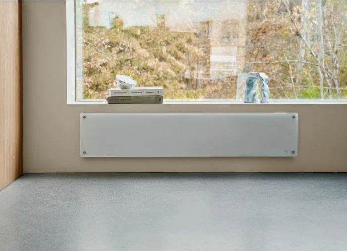 Ngrohës paneli MILL MB1000L DN 1000W, me xham, termostat digjital, IPX4, 123×25 cm, i bardhë