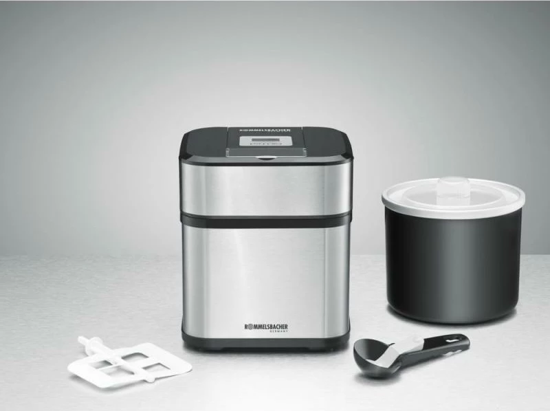 Aparat për akullore, Rommelsbacher, IM 12, 330 x 250 x 250 mm, argjendtë/zi