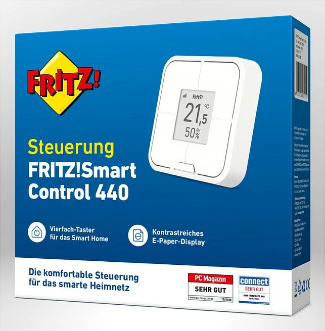 Kontroller Smart Home FRITZ Control 440, Wi-Fi, ekran i integrum, i bardhë