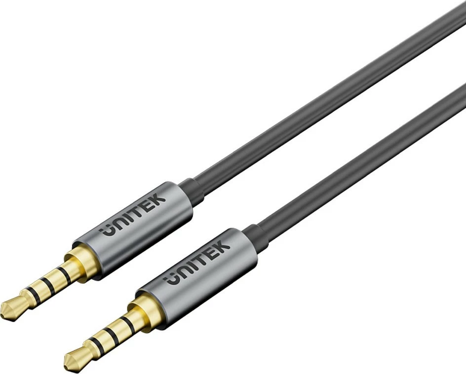 Kabëll AUX Unitek miniJack 3.5mm, mashkull-mashkull, 1m, i zi