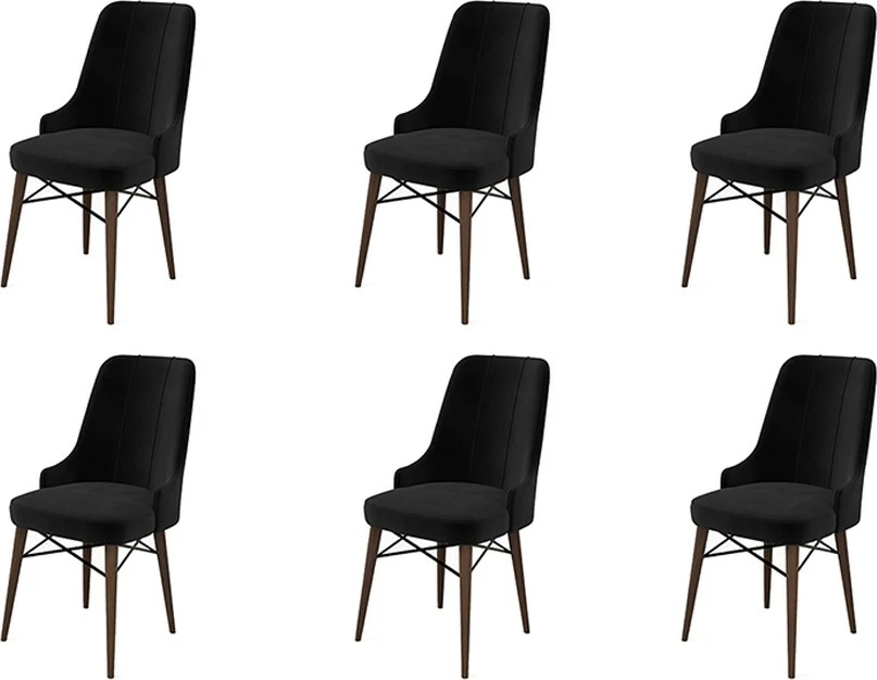 Set karrigesh (6 copë) Hanah Home, Pare, e zezë, kafe