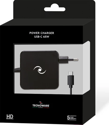 Karikues USB-C TECNOWARE FAU17563 65W Power Delivery kabllo 210cm, i zi