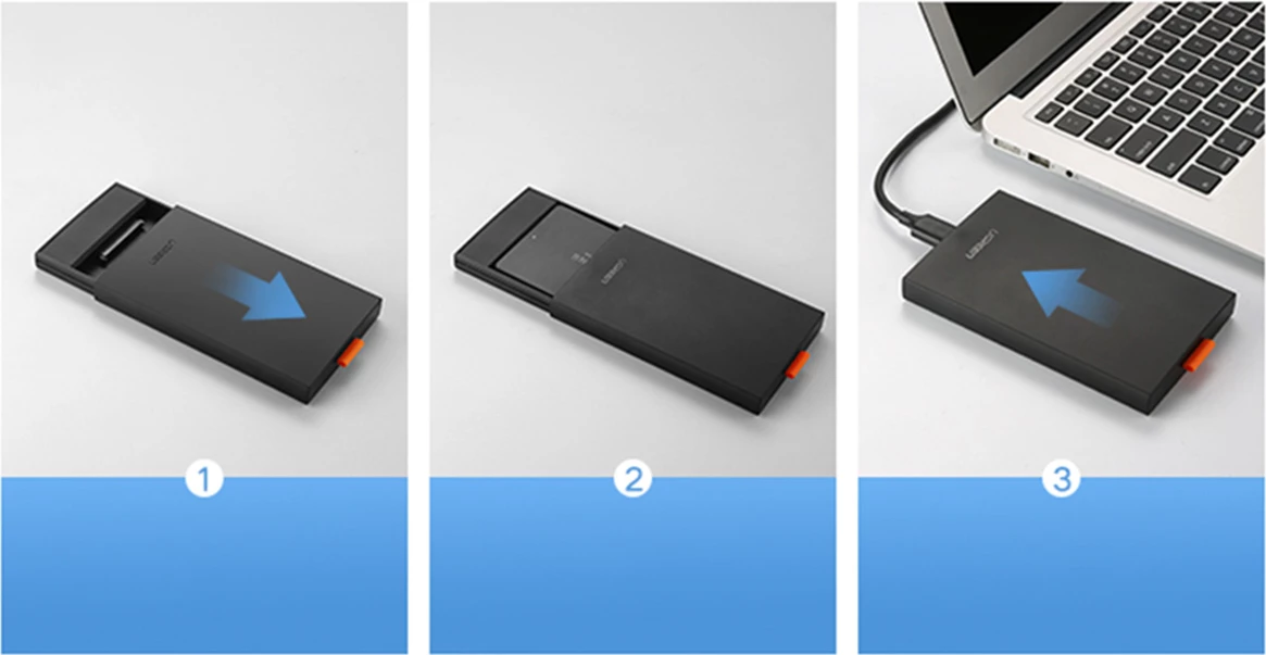 Kasë Ugreen CM237 për SSD/HDD 2.5", USB 3.0 SATA, e zezë