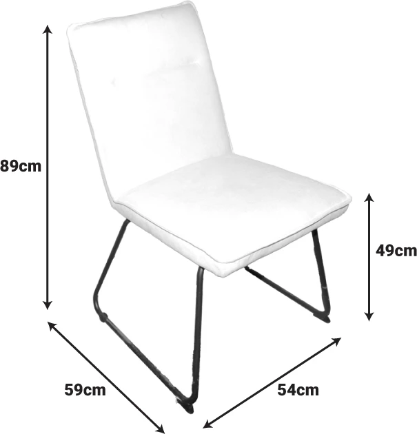 Karrige Essential, set prej 4 copash, stof bezhë, këmbë metalike të zeza, 54x59x89cm