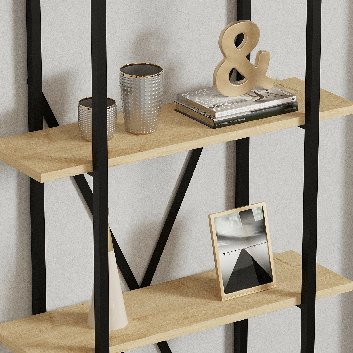 Raft librash Hanah Home, ngjyrë lis dhe e zezë, Kinder, 72x170x25cm