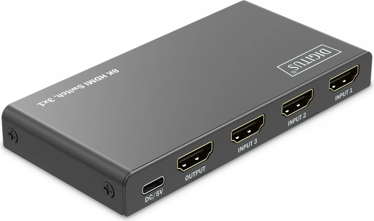 Switch HDMI 8K Digitus DS-55333 me telekomandë, 3 hyrje, 1 dalje, e zezë