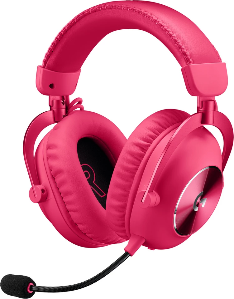 Kufje gaming me mikrofon, Logitech Pro X 2 Lightspeed 981-001275, pa kabllo, over-ear, Magenta