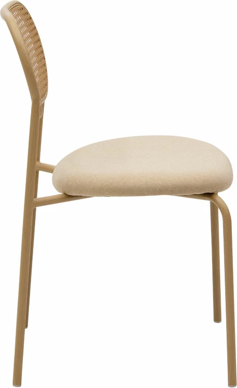 Karrige James pe rattan, ngjyrë bezhë-metal natyral, set me 4 copë