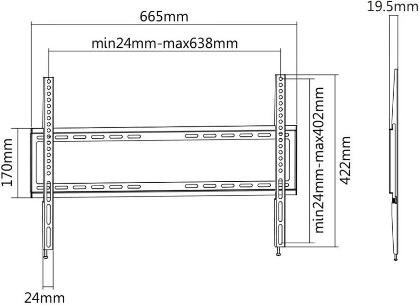 Mbajtës për TV SBOX Fix, PLB 2264F, 37“ - 70“