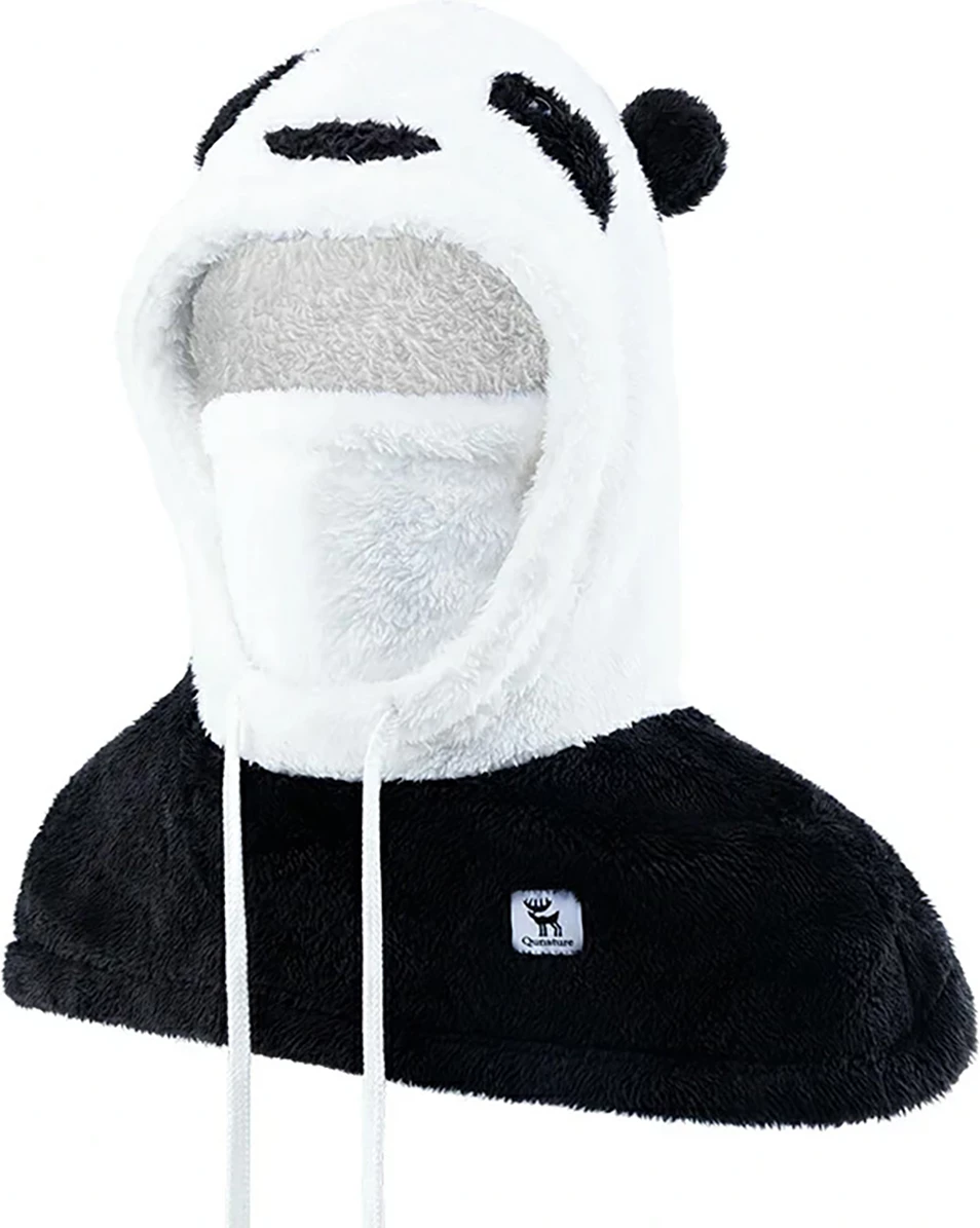 Balaklavë ski Qunature Panda, për fëmijë/të rritur, L, e zezë/e bardhë