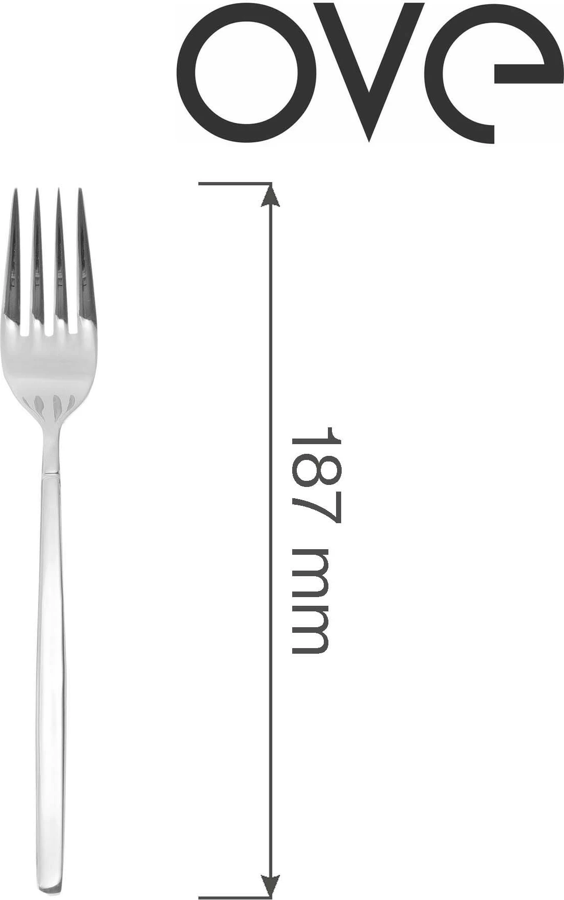 Pirun aperitivi OVE Torino 187 mm, argjendtë, set 12 copë