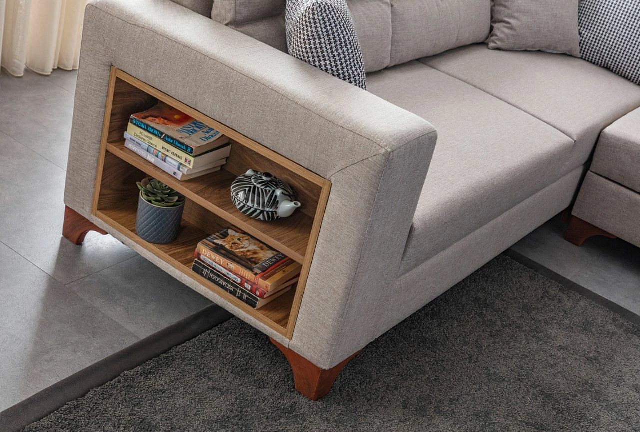 Kënd-sofë krevati Atelier del Sofa, Tloft majtas, krem