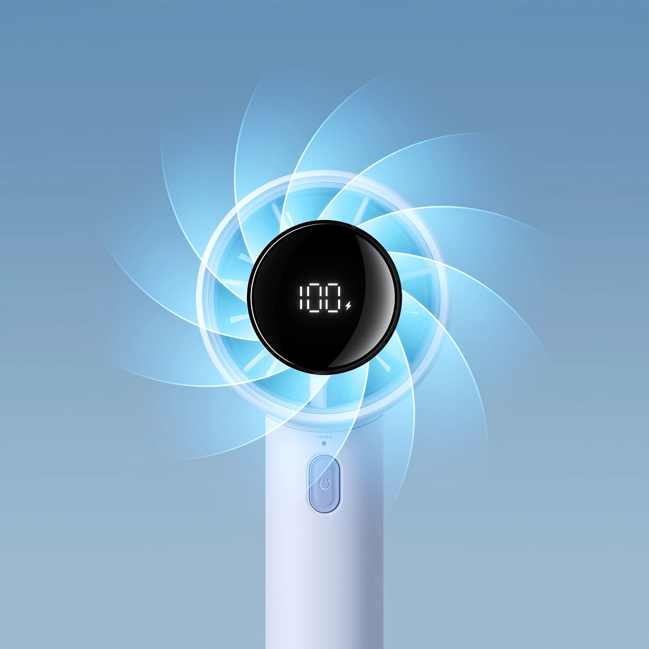 Ventilator dore Jisulife Handheld Fan 10S, bateri 5000mAh, USB-C, 5 nivele, ekran LED, blu